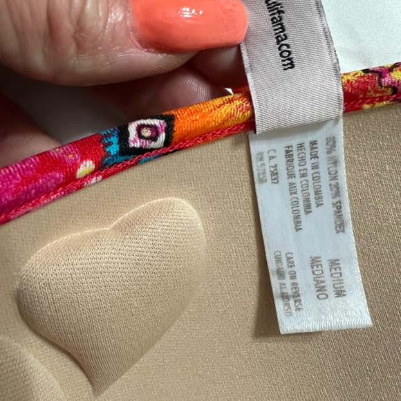 Luli Fama Molded Push Up Bandeau Halter Top Size Medium - Picture 5 of 6